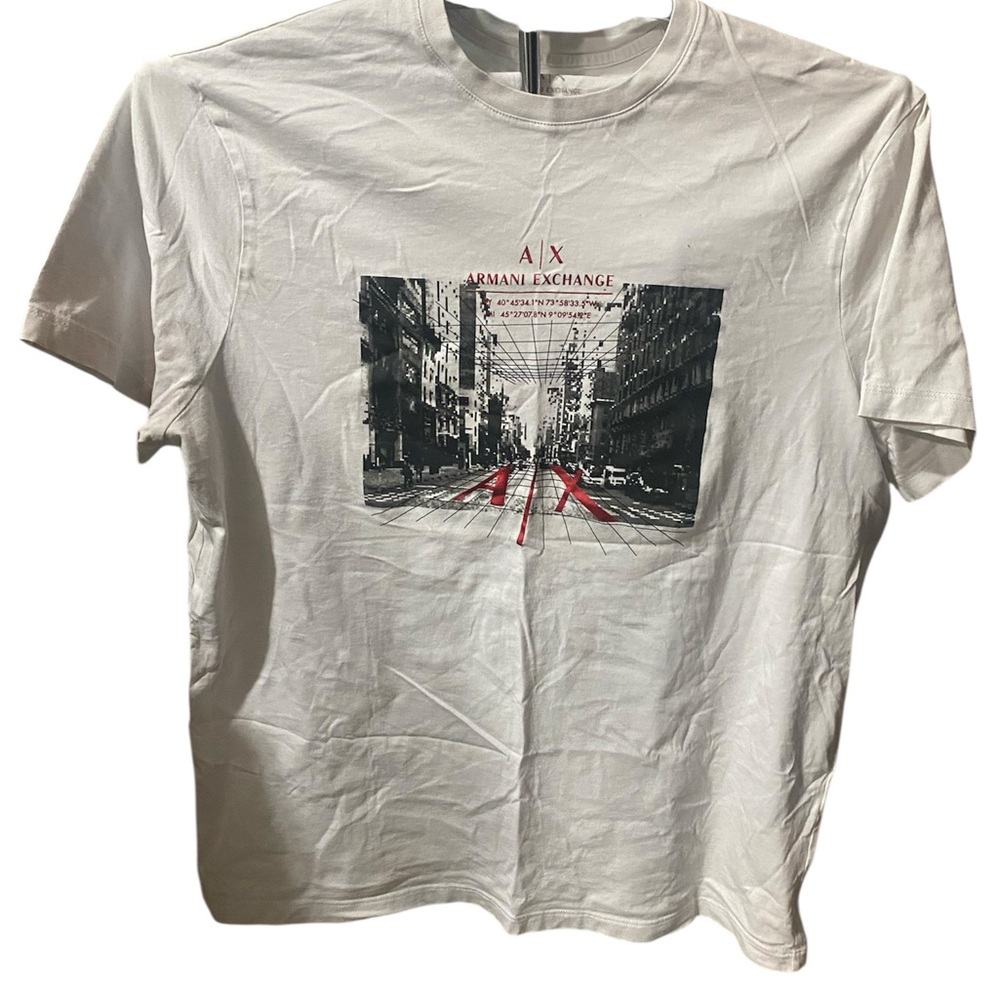 Armani Exchange Urban Graphic Tee - White and Red